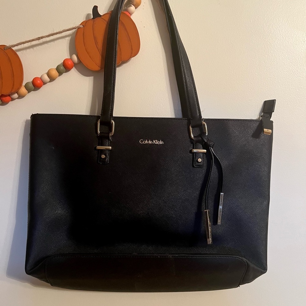 Calvin Klein Black Tote with Gold Colored Hardware
